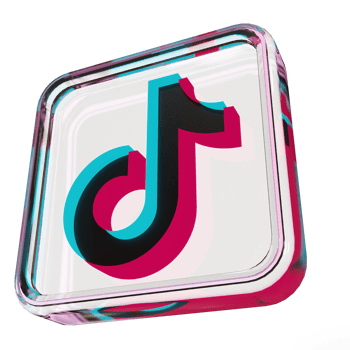 Tik tok Glass Icon 3D Render png