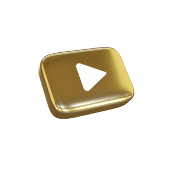 Golden Youtube 3D Render Icon png