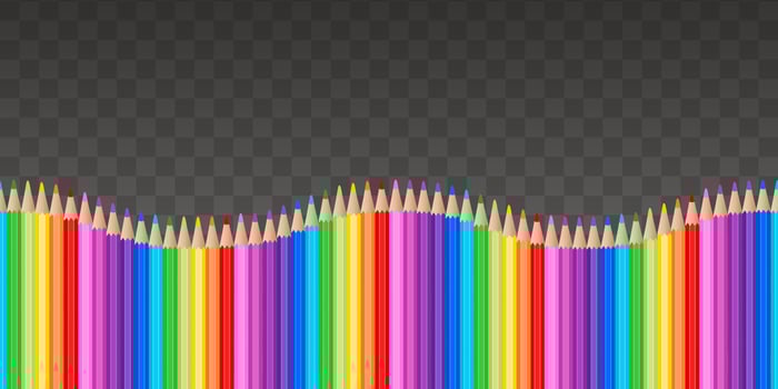 seamless banner with colorful pencils. back to school border vector