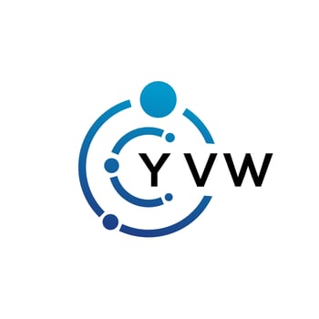 YVW letter technology logo design on white background. YVW creative initials letter IT logo concept. YVW letter design. vector