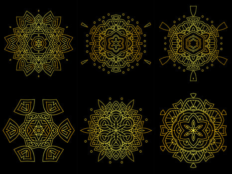 gold mandala ornament vector