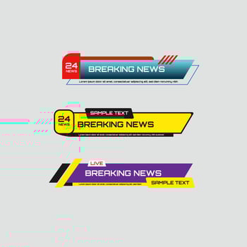 lower third template abstract banner design vector