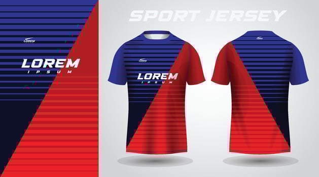 red blue shirt sport jersey design vector