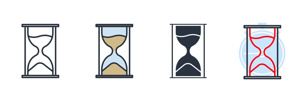 sand glass icon logo vector illustration. hourglass symbol template for graphic and web design collection