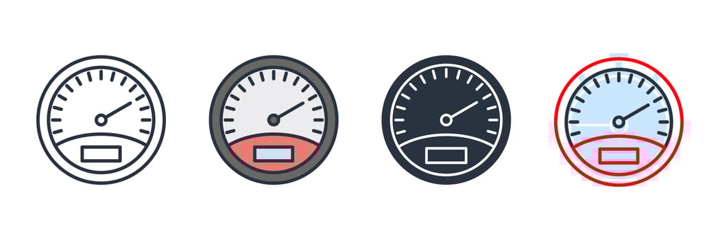 speedometer icon logo vector illustration. Speed indicator symbol template for graphic and web design collection