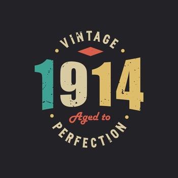 Vintage 1914 Aged to Perfection. 1914 Vintage Retro Birthday vector
