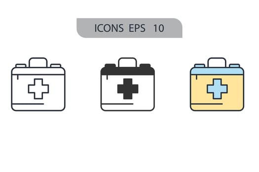 First Aid Box icons  symbol vector elements for infographic web