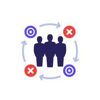 recruitment process icon with candidates vector
