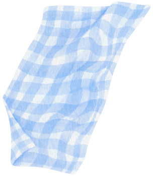 Blue Checkered Beach towel and picnic blanket in watercolor png