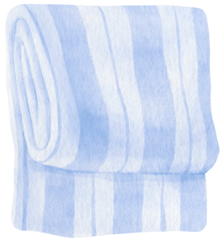 Stripes Beach towel and picnic blanket watercolor illustration for Summer Decorative Element png