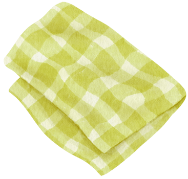 Green Checkered Beach towel and picnic blanket watercolor png