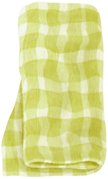 Green Checkered Beach towel and picnic blanket watercolor png