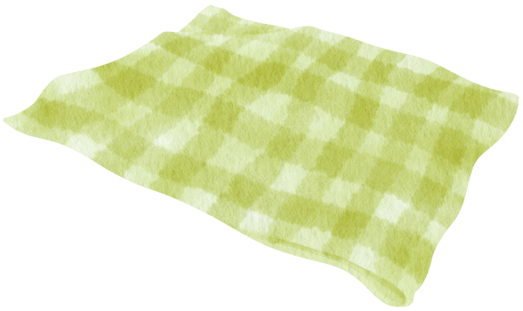 Green Checkered Beach towel and picnic blanket watercolor png