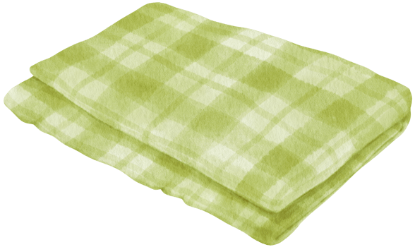 Green Checkered Beach towel and picnic blanket watercolor png