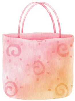 cloth bag watercolor illustration for summer decorative element png