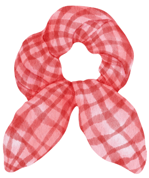 Red Checkered pattern Scrunchy illustration for Fashion Decorative Element png