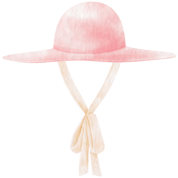 Cute Pink Hat watercolor illustration for Summer Decorative Element png