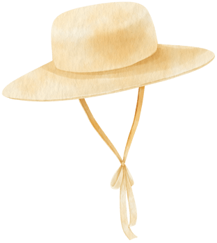 Cute boater hat watercolor illustration fashion element png