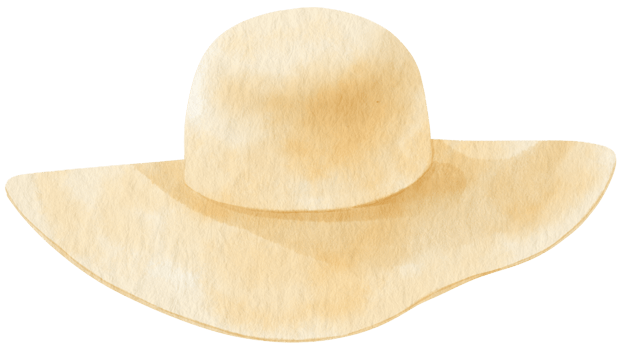 straw Floppy hat watercolor illustration for summer fashion png