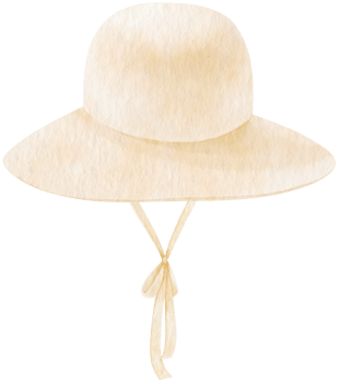 Cute White Straw Hat watercolor illustration for Summer Decorative Element png