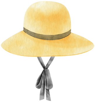 Cute Yellow Hat watercolor illustration for Summer Decorative Element png