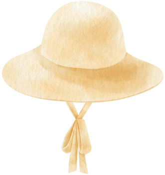 Floppy hat watercolor illustration for summer fashion png