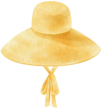 Cute Yellow Hat watercolor illustration for Summer Decorative Element png