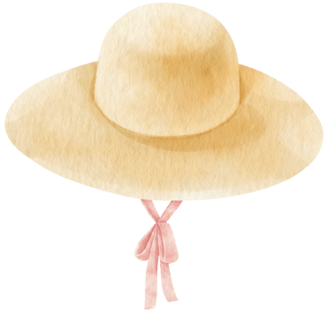 Floppy hat watercolor illustration for summer fashion png