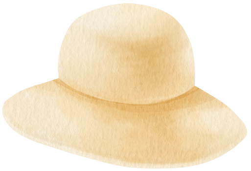 Floppy hat watercolor illustration for summer fashion png