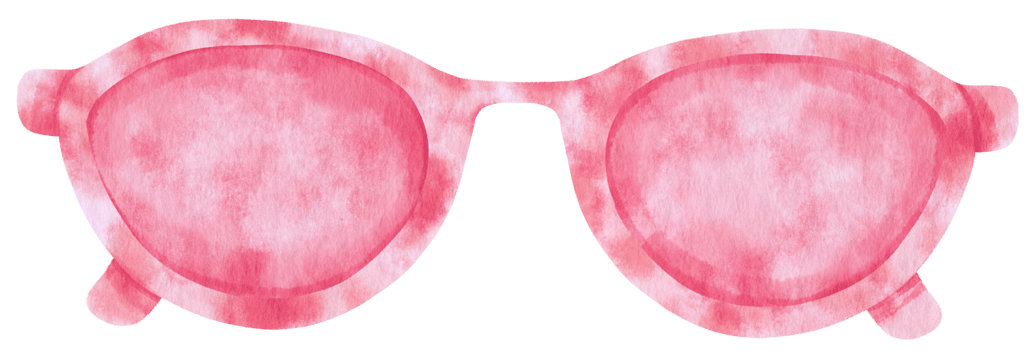 Pink Sunglasses watercolor illustration for Summer Decorative Element png