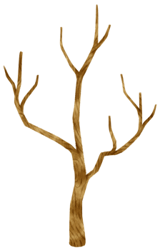 Leafless dead tree dry tree watercolor illustration for Decorative Element png