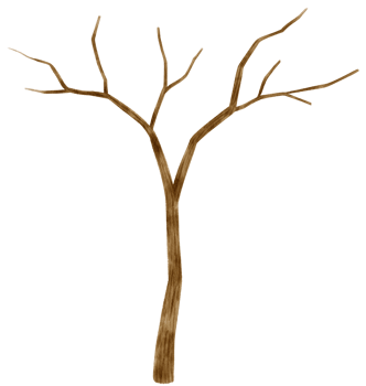 Leafless dead tree dry tree watercolor illustration for Decorative Element png