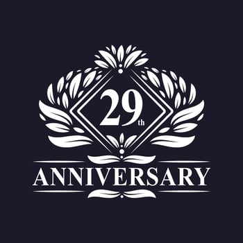 29 years Anniversary Logo, Luxury floral 29th anniversary logo. vector