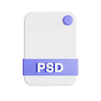 File Formats icon 3d render psd png