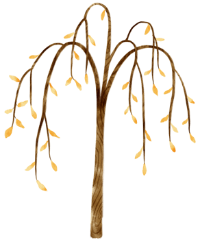Autumn Tree with Yellow leaves watercolor illustration for Decorative Element png