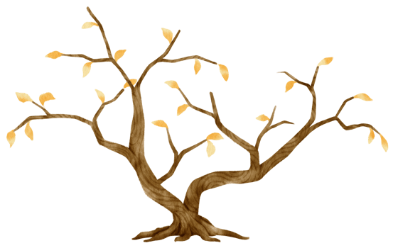 Autumn Tree with Yellow leaves watercolor illustration for Decorative Element png
