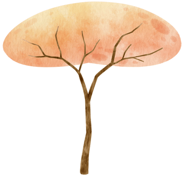 Autumn Tree with Yellow leaves watercolor illustration for Decorative Element png