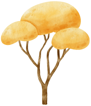 Autumn Tree with Yellow leaves watercolor illustration for Decorative Element png