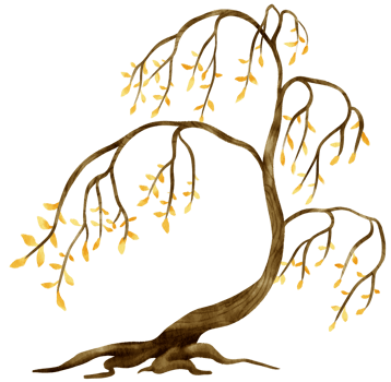 Autumn Tree with Yellow leaves watercolor illustration for Decorative Element png