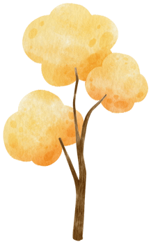 Autumn Tree with Yellow leaves watercolor illustration for Decorative Element png