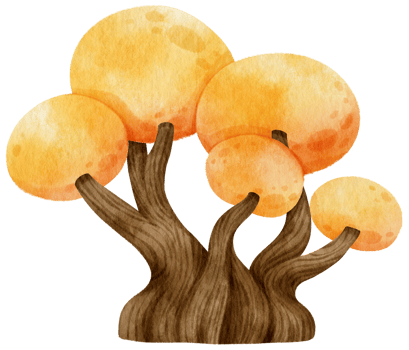 Autumn Tree with Yellow leaves watercolor illustration for Decorative Element png
