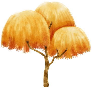 Autumn Tree with Yellow leaves watercolor illustration for Decorative Element png