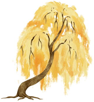 Autumn Tree with Yellow leaves watercolor illustration for Decorative Element png