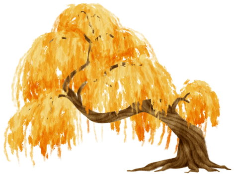Autumn Tree with Yellow leaves watercolor illustration for Decorative Element png