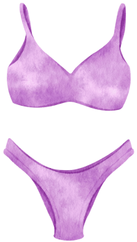 purple bikini swimsuits watercolor style for Decorative Element png