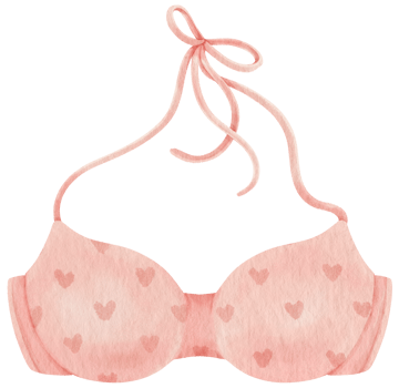 Pink bikini swimsuits watercolor style for Decorative Element png