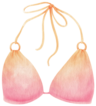 Pink bikini swimsuits watercolor style for Decorative Element png