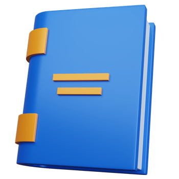3d rendering blue book isolated png