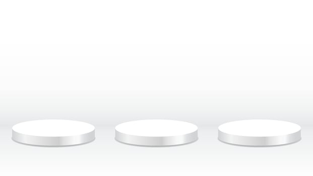 blnk white podium on white background for product display advertisement and graphic design element vector