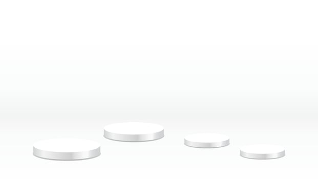 blnk white podium on white background for product display advertisement and graphic design element vector